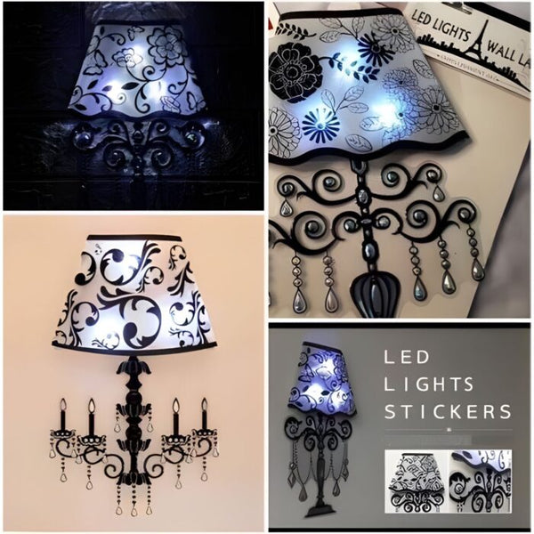 Adhesive LED Wall Lamp Stickers (Mixed Designs)